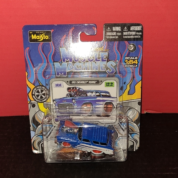 maisto Other - MUSCLE MACHINED 1/64 SCALE Blue 1955 Chevrolet Nomad Toy Car
